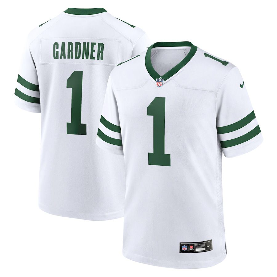 Men New York Jets #1 Ahmad Sauce Gardner Nike Legacy White Game NFL Jersey->->NFL Jersey